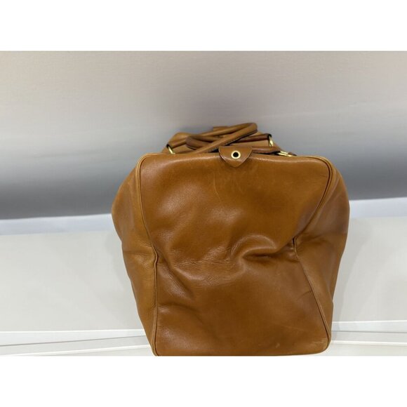 Vintage Christian Dior Leather & Suede Logo Duffel Weekender Bag - Picture 2 of 7